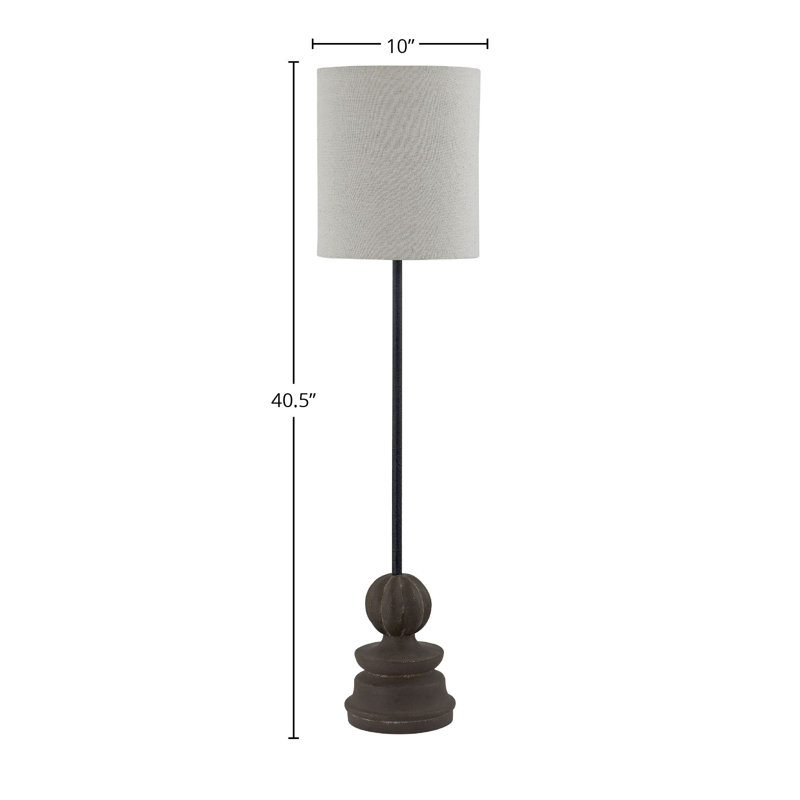 Lampe de commode 41 po avec abat-jour en lin Rae, bronze mat foncé