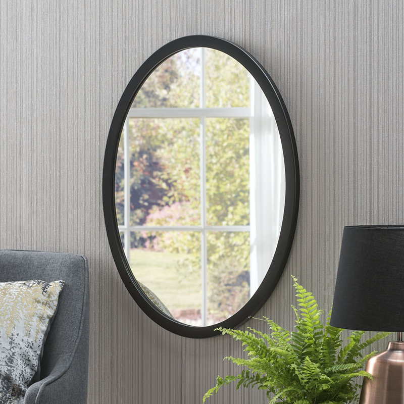 Maureen Wood Flat Wall Mirror, Black, 44.5cm H x 34.3cm W