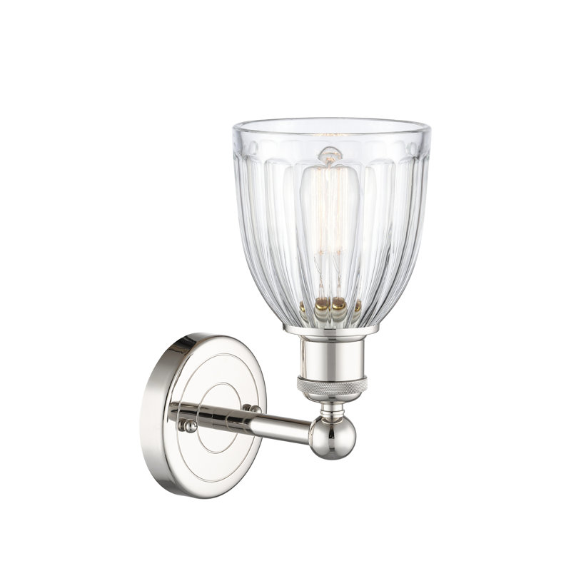 Caroleen Armed Sconce, Clear, Polished Nickel