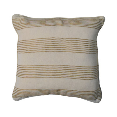 Diedrich Striped Beige Square Throw Cushion