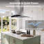Terisitar 35.19 " W Glass and Stainless Steel 600 CFM Ducted (Vented) Island Range Hood with Baffle Filter