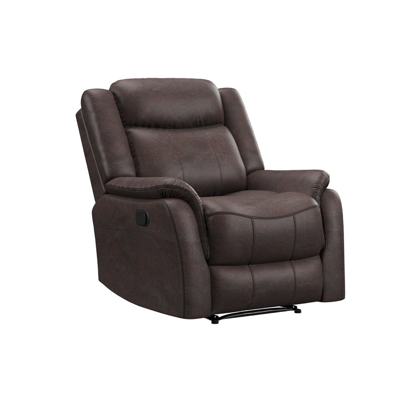 Fauteuil inclinable et oscillant, microfibre polie brune