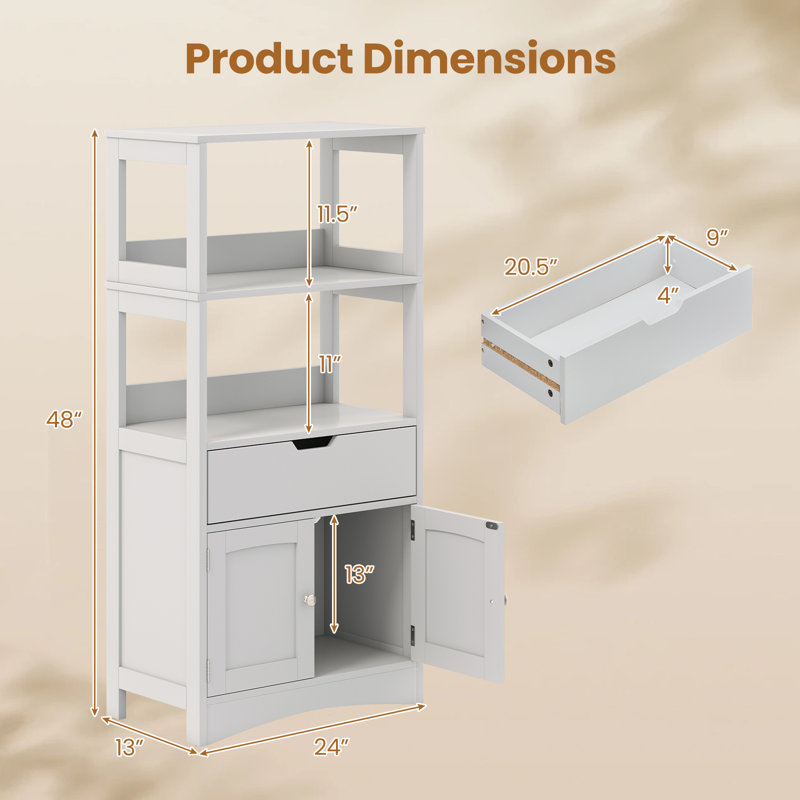 Grossi Bathroom Cabinet, Gray