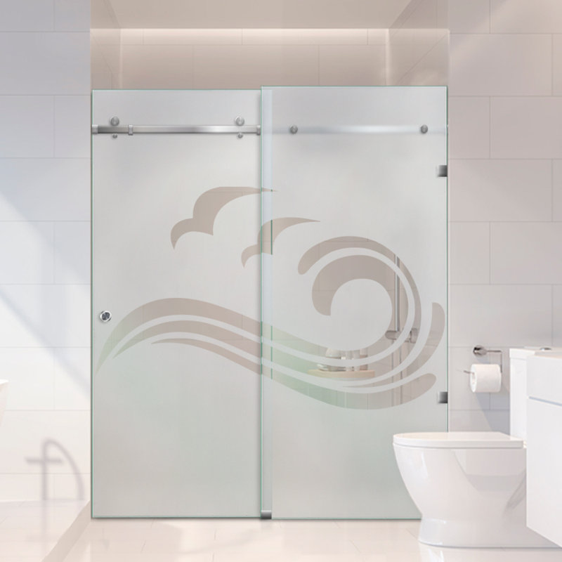 Porte de douche en verre coulissante l 62 po x H 80 po, Gauche, Semi-privé