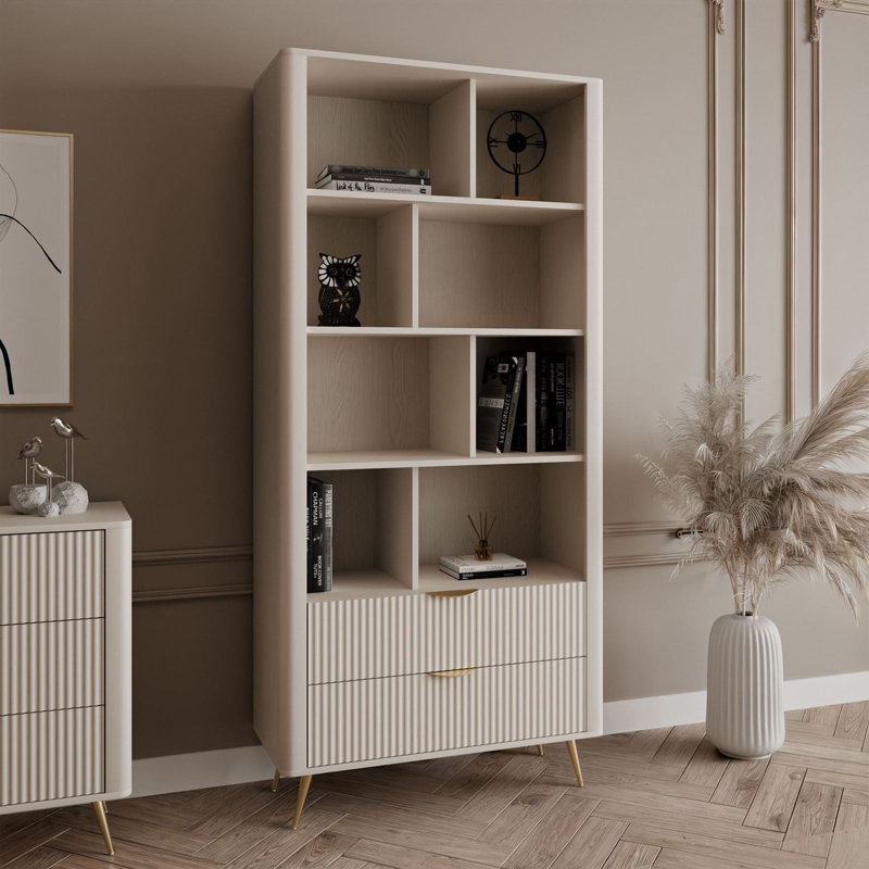 193.8cm H x 88cm W Bookcase, Beige