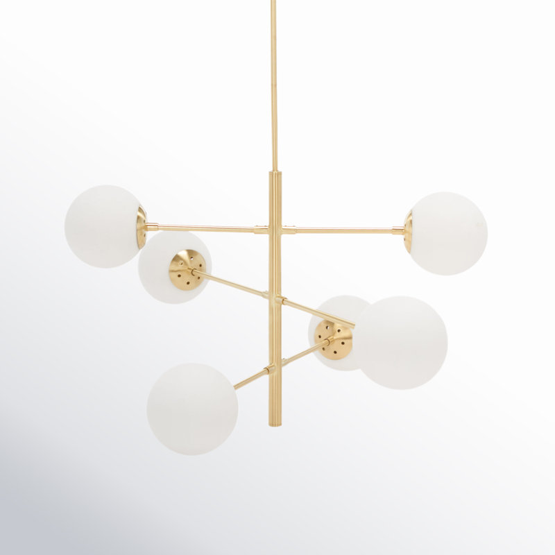 Lustre linéaire moderne et unique à 6 lumières Alison