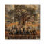 Éléphants d'Afrique par le baobab I - Éléphant, art mural en bois animal - sur bois de pin naturel-480077435