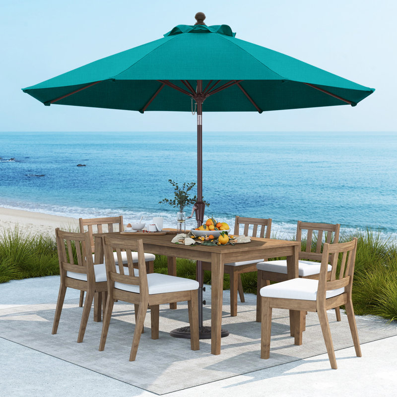 Parasol de patio en oléfine 9 pi 9 pi, Bleu clair