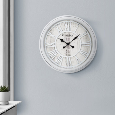 Horloge murale 20 po ronde grise pour un décor transitionnel élégant