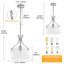 Luminaire suspendu tambour en nickel 1 lumière avec abat-jour en verre transparent Mald-1051760544-1051501740