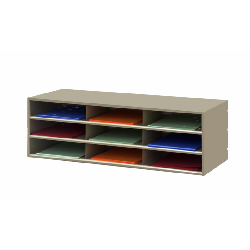 Porte-brochures horizontal 9 ouvertures à ouverture horizontale prime froid, Brun clair