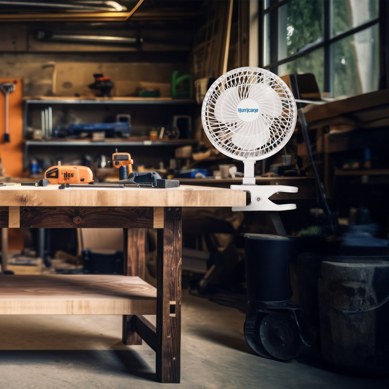 Hurricane White 6-Inch 2-Speed Clip-On Desk Fan