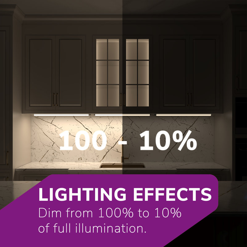 Inlight 24-inch Hardwired Only LED Under Cabinet Lighting, Daylight White(5000k), Dimmable, Matte White Finished, ETL Listed, IN-0201-13-WH-50