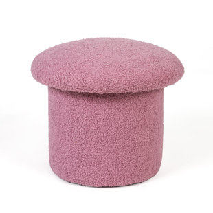 Low Footstool Pouffe Plush Velvet Blush Pink Stool Foot Rest Under