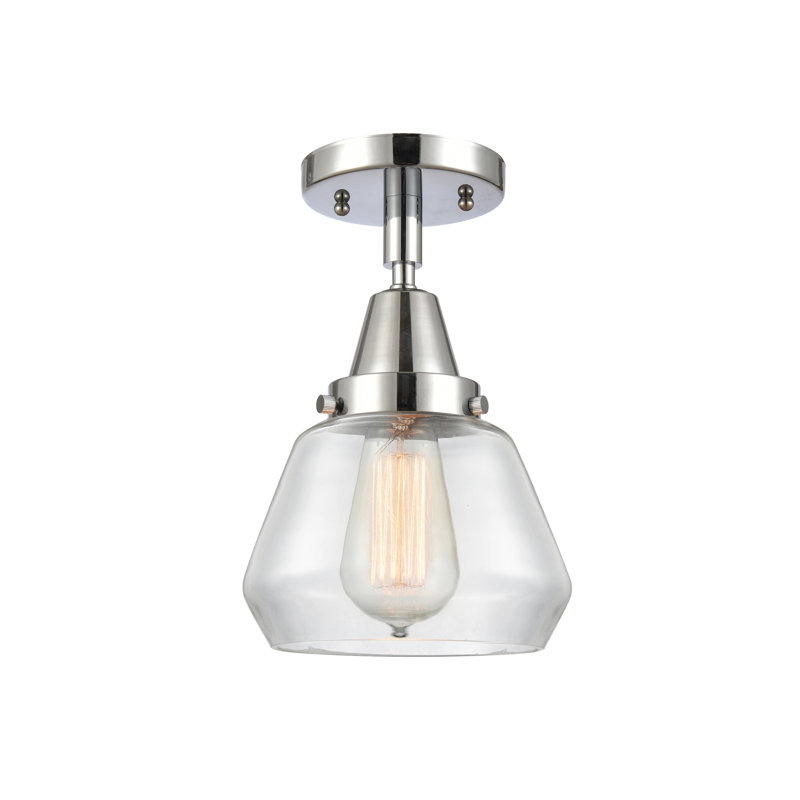 Kylisia Glass Semi Flush Mount, Clear, Polished Chrome
