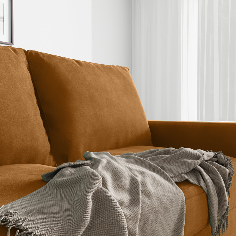 Causeuse Merissa, Velours gingembre
