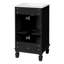 Ensemble de meuble-lavabo autoportant simple noir avec tablette réglable et lavabo en céramique