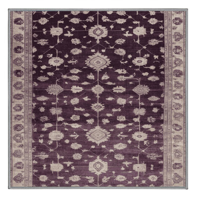 Machine Washable Overdyed Gray Area Rug