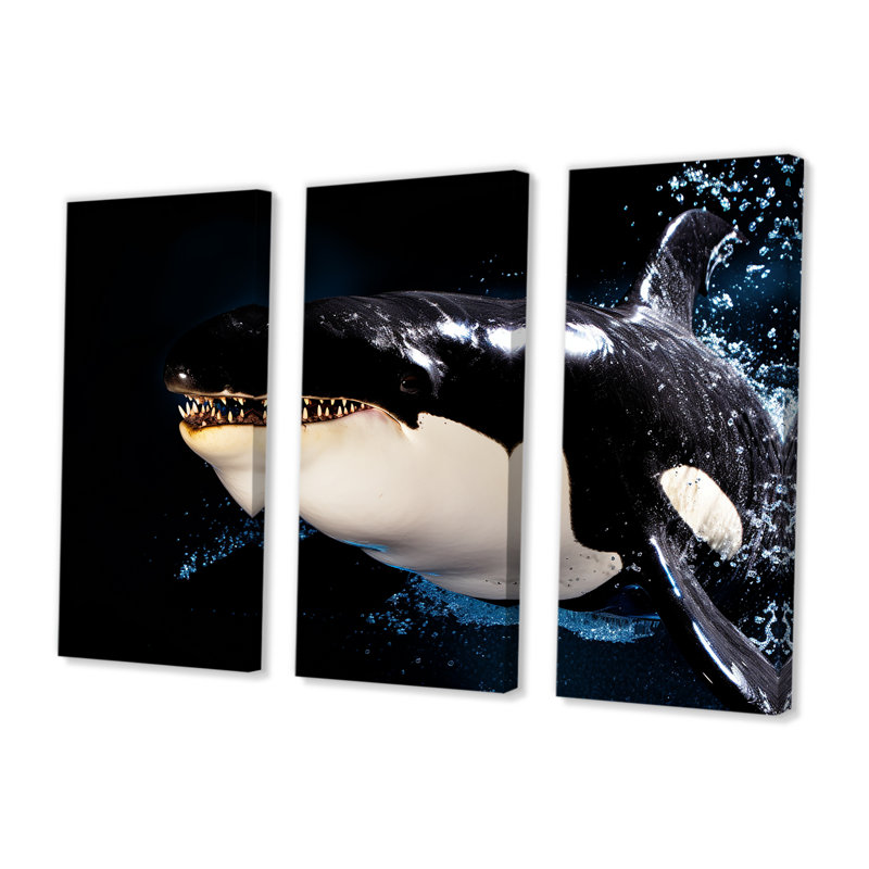 Ensemble de salon art mural souriant avec des animaux côtiers, Toile tendue, H 40 po x l 60 po x P 1 po