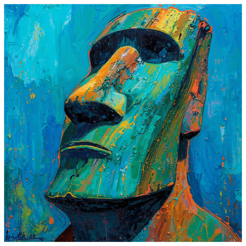 Coussins Moai, 16 x 16 inches