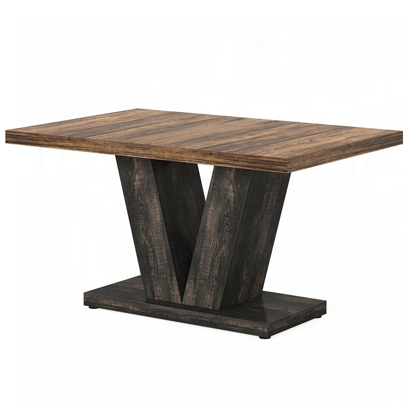 Farmhouse Dining Table Durable and Stylish for Modern and Rustic Interiors, Brown/Gray Oak