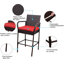 Tabouret de bar d'extérieur 30 po avec coussin Heshy-1291861230-1258796446