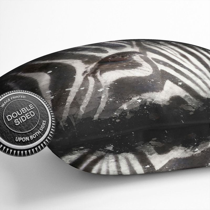 Zebra Vol.4 Paint Splash Square Throw Cushion, 40cm H x 40cm W x 15cm D