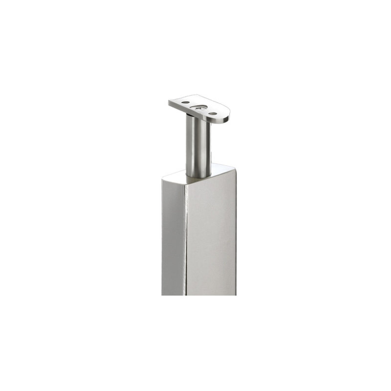 Poteau de garde-corps rectangulaire 1 po x 2 po FHC F3E42PS F3 Series, Polished Stainless