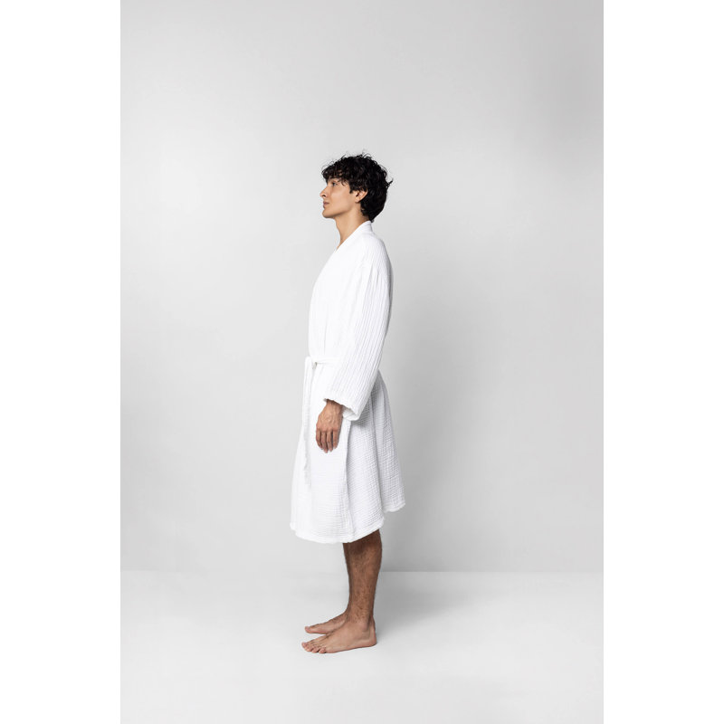 Muslin Cotton Kimono, XXL, White