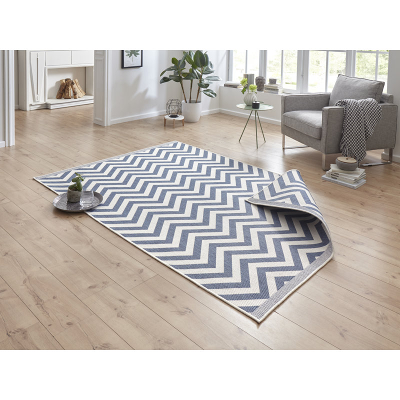 Flatweave Blue Rug, Rectangle 120 x 170cm