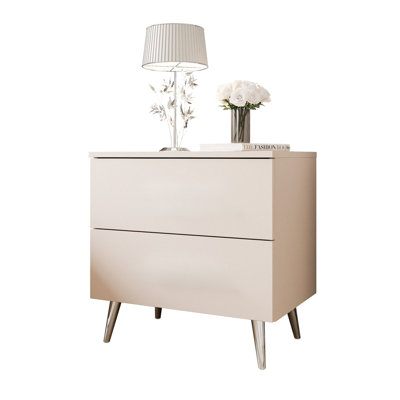 Nassawadox 55cm W Metal Bedside Table