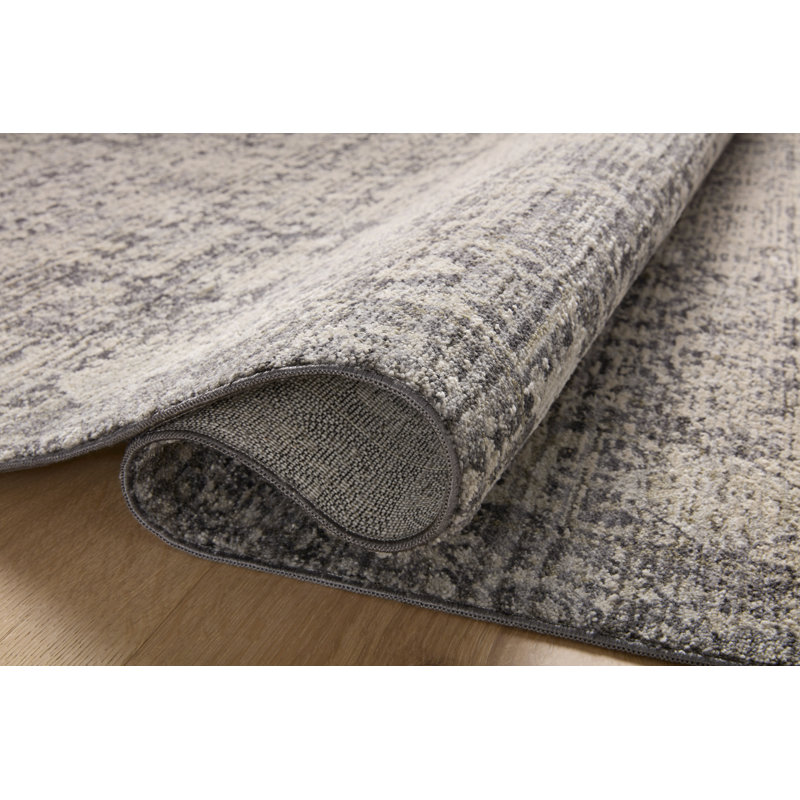 Tapis gris anthracite / colombe Amber Lewis x Loloi Alie, Tapis de couloir 2 pi 7 po x 7 pi 9 po