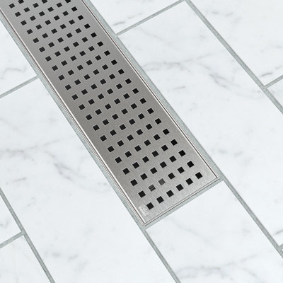 Designline Linear Shower Drain Square Grate