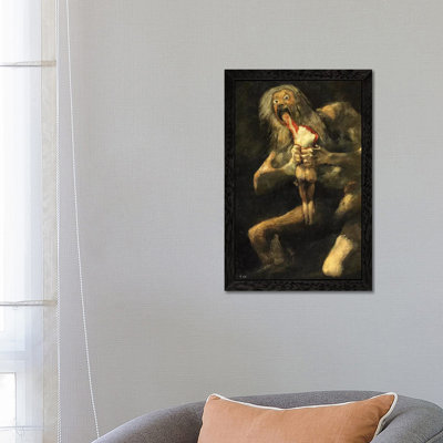 Saturn Devouring One Of His Sons, 1821-23 by Francisco Goya - Floater Frame Painting on Canvas