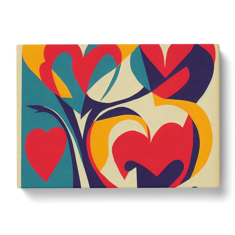 XXX-H1022-19X Abstract Art Love Heart Vol.1 - Wrapped Canvas Print, 35cm H x 50cm W x 3cm D