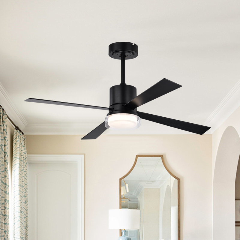Kessia 48'' Ceiling Fan with LED Lights, Matte Black