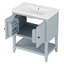 30" Modern Sleek Bathroom Vanity Elegant Ceramic Sink With Solid Wood Frame Open Style Shelf & Door Shelf Design-2110888145