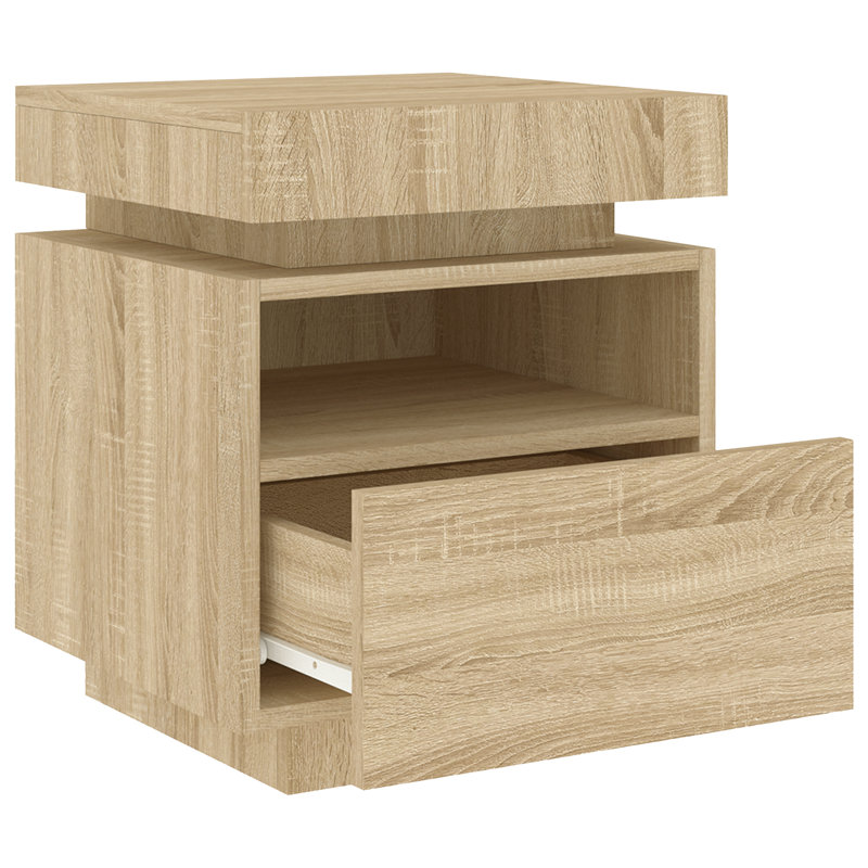 Bouyer 39cm W Bedside Table, Sonoma Oak