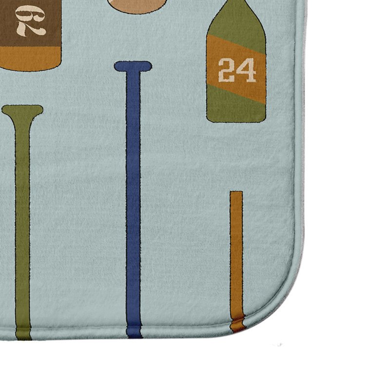 Tapis pour salle de bain numéro d’aviron Sienna, l 17 po x L 24 po, Aigue-marine
