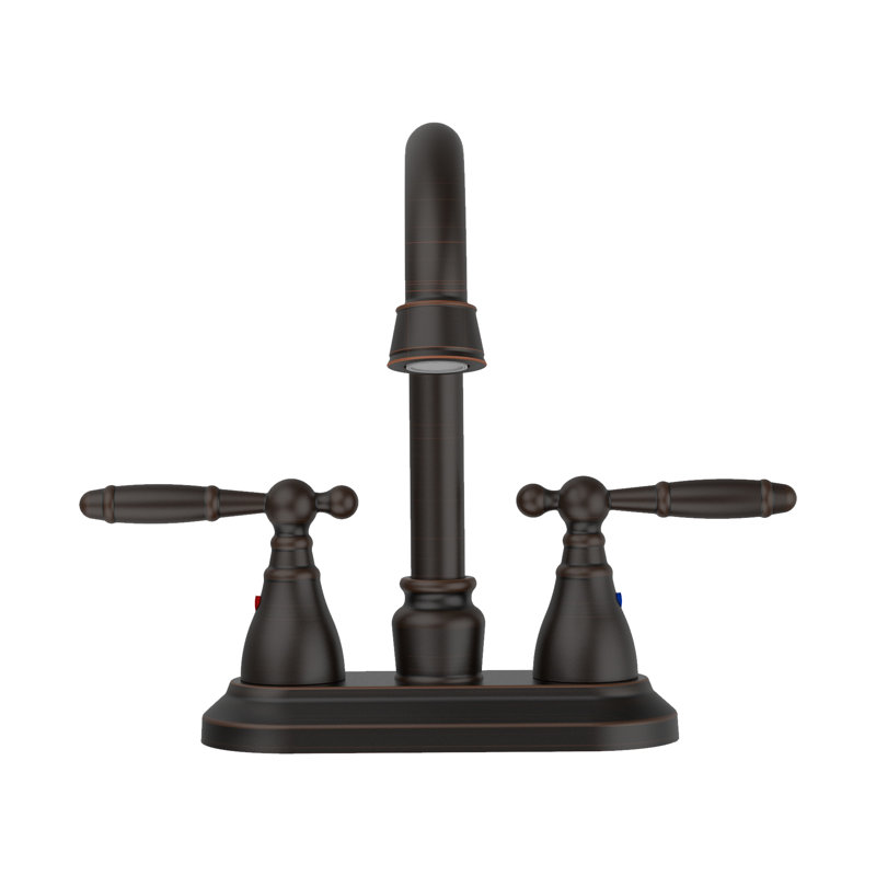 Robinet de salle de bain à deux poignées en acier inoxydable avec drain escamotable Topcraft