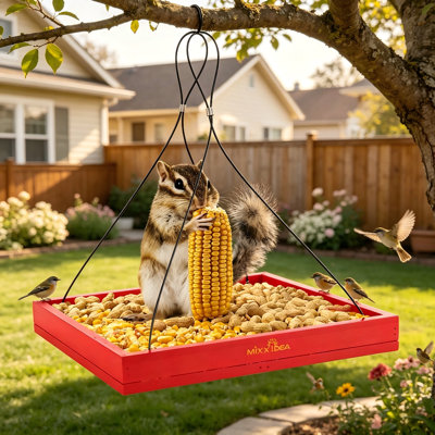 All-Weather Hanging Platform Bird Feeder Tray | Windproof Hummingbird & Wild Bird Feeding Station for Backyard Garden