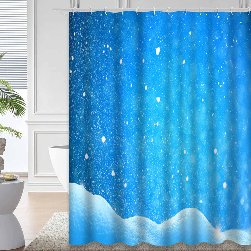 Rideau de douche Christmas Winter Snow, L 72 po x l 84 po