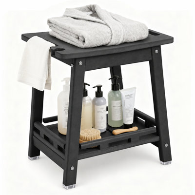 Hdpe Shower Chair For Inside Shower, 350lbs Shower Benches For Inside Shower, Shower Stool For Shaving Legs, Shower Stools For Seniors/adults, Indoor Or Outdoor Use, Grey/white/black