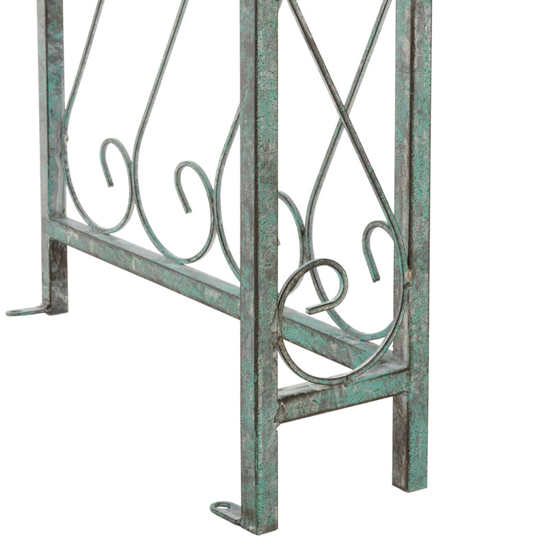 Antique Green Iron Garden Trellis Arch Arbor