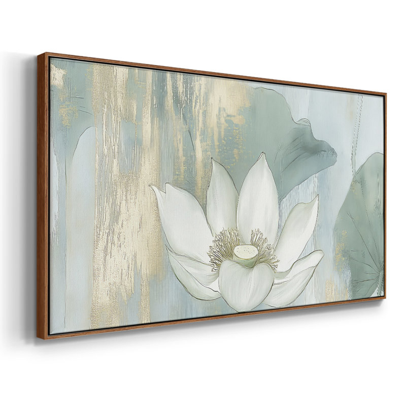 Botanical Series-CCDCLXIV- Toile tendue avec châssis tendue, prête à être accrochée, H 17 po x l 33 po, Noyer