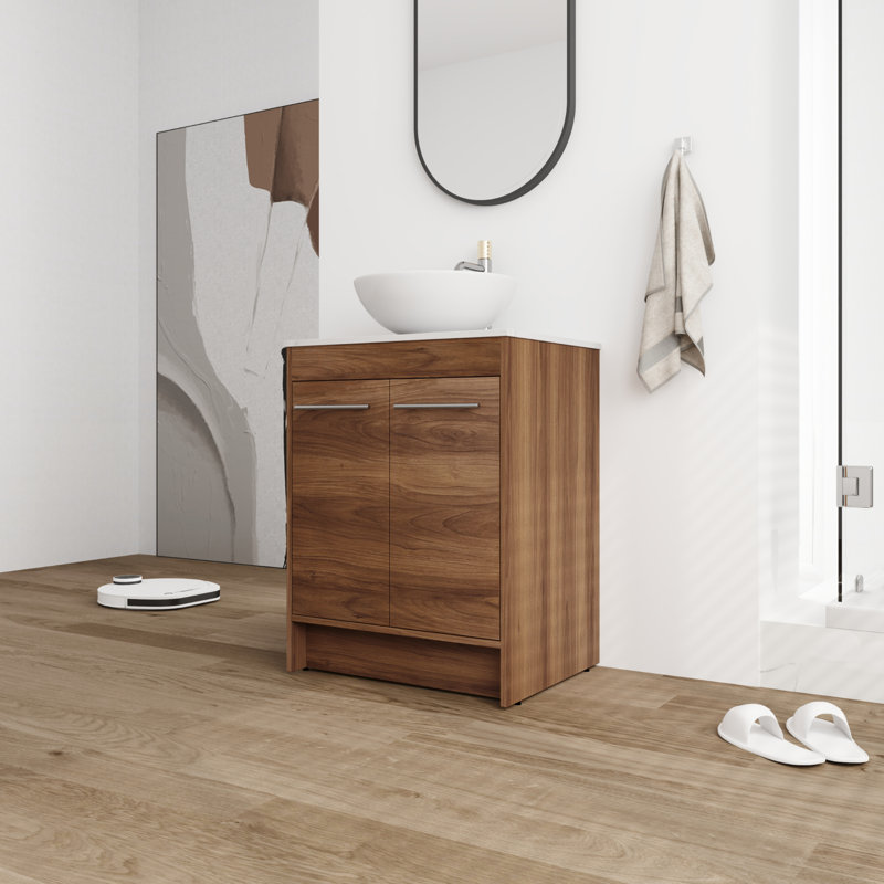 Ensemble de meuble-lavabo simple 23,94 po avec plateau en pierre Angelet