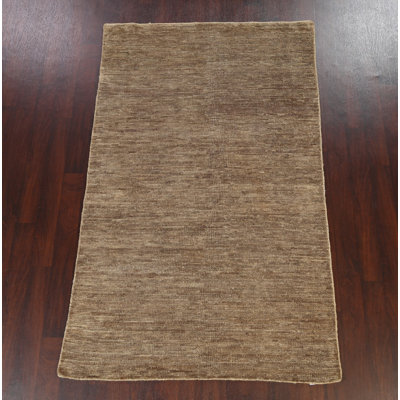 Tapis unique en jute / sisal noué à la main de 4 pi 9 po x 7 pi 10 po beige