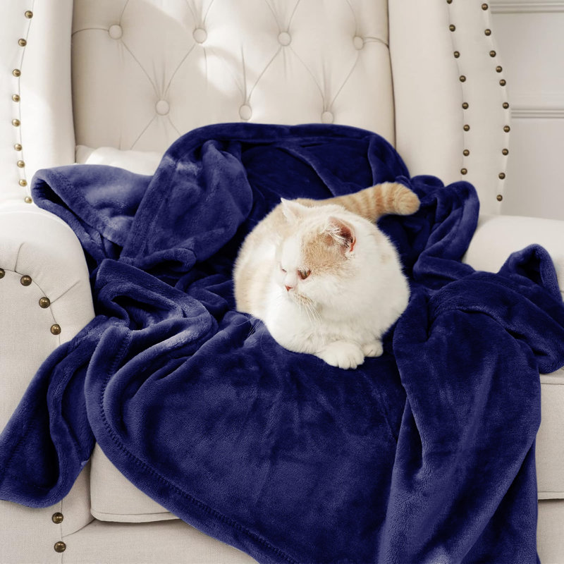 Couverture en molleton grand - 300 g / m², Grand lit, Marine