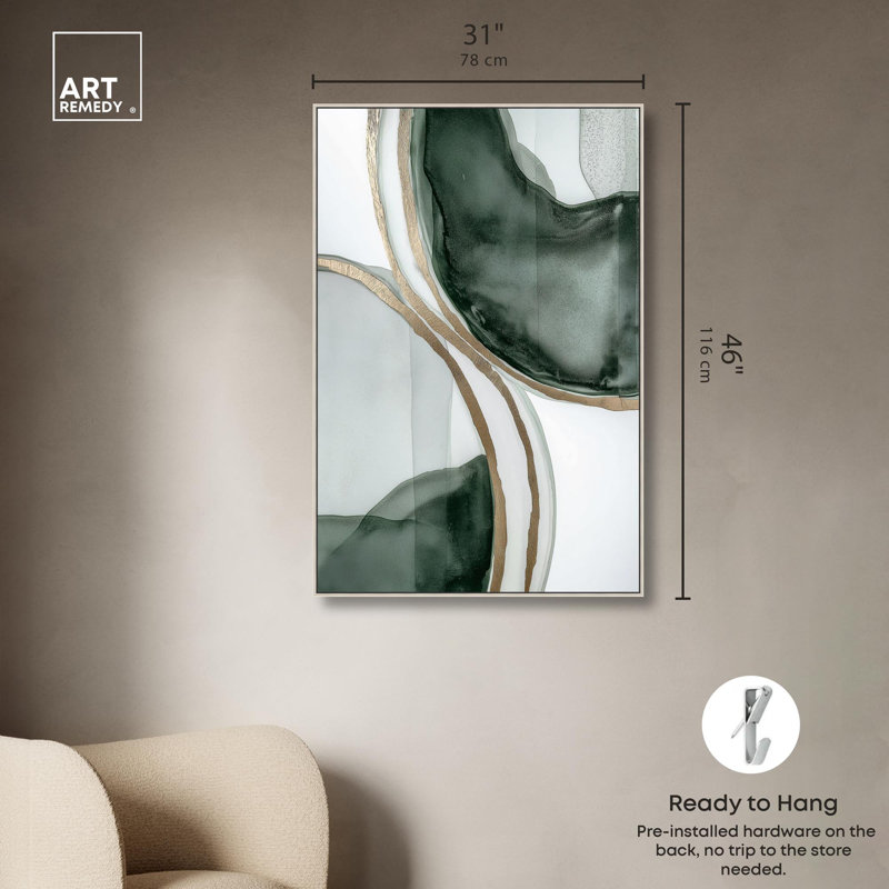 Art abstrait sur toile Ebb and Flow par Art Remedy, Cadre argenté, H 16 po x l 11 po