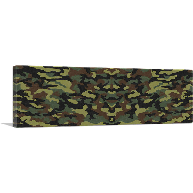 Armée, vert, noir, brun, camouflage, motif de camouflage - impression sur toile tendue, H 20 po x l 60 po x P 1,5 po